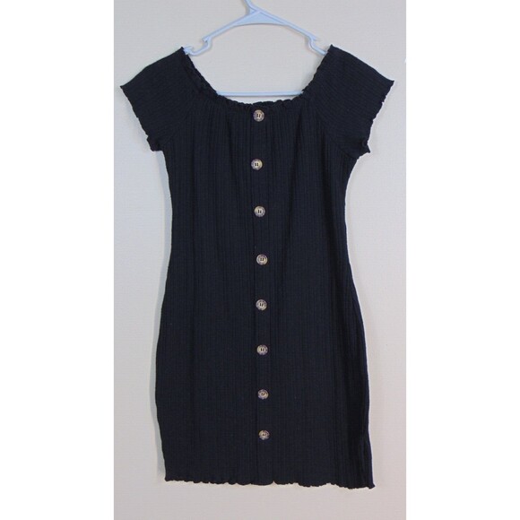 Y2K Black Grunge Dress Womens Size Medium 7 9 Glam Fitted Sheath No Boundaries - Picture 9 of 9